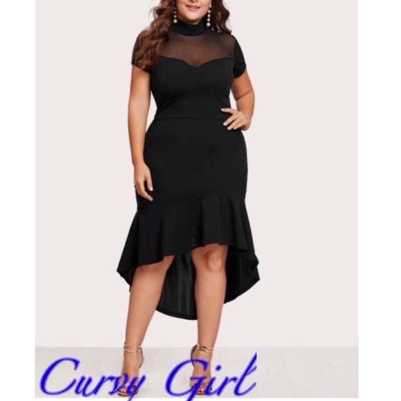 NWT Hi/Low Mesh Detail Dress - Picture 4 of 6